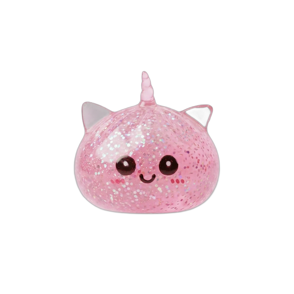 Glitter Dumpling Squishy Einhorn Rosa beim Drücken, weiches Material