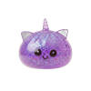 Dumpling Squishy Einhorn Glitter Violett beim Drücken, weiches Material