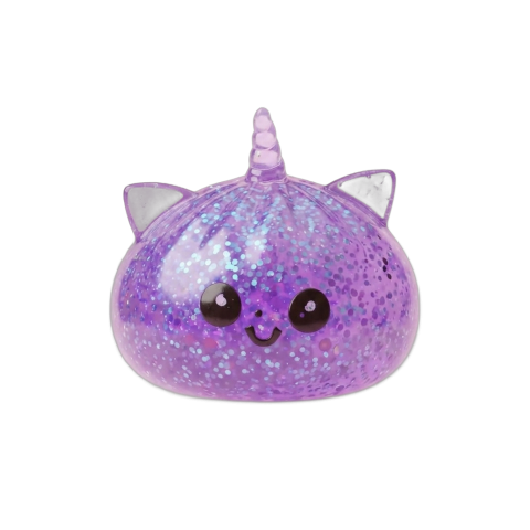Dumpling Squishy Einhorn Glitter Violett beim Drücken, weiches Material