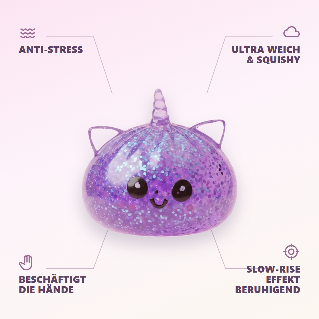 Dumpling Squishy Einhorn Glitter Violett — seine Vorteile