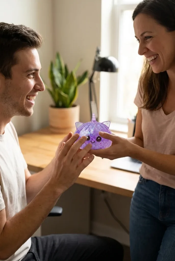 Dumpling Squishy Einhorn Glitter Violett als Geschenkidee