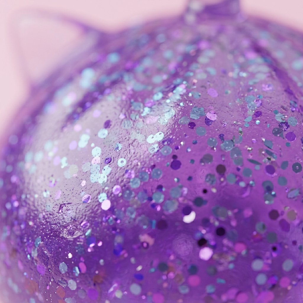Dumpling Squishy Einhorn Glitter Violett — Makro-Nahaufnahme der Textur