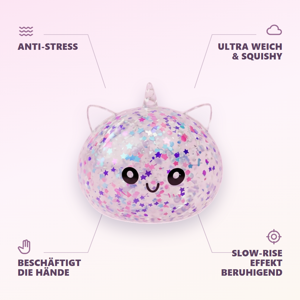 Dumpling Squishy Einhorn Sparkle Weiß — seine Vorteile