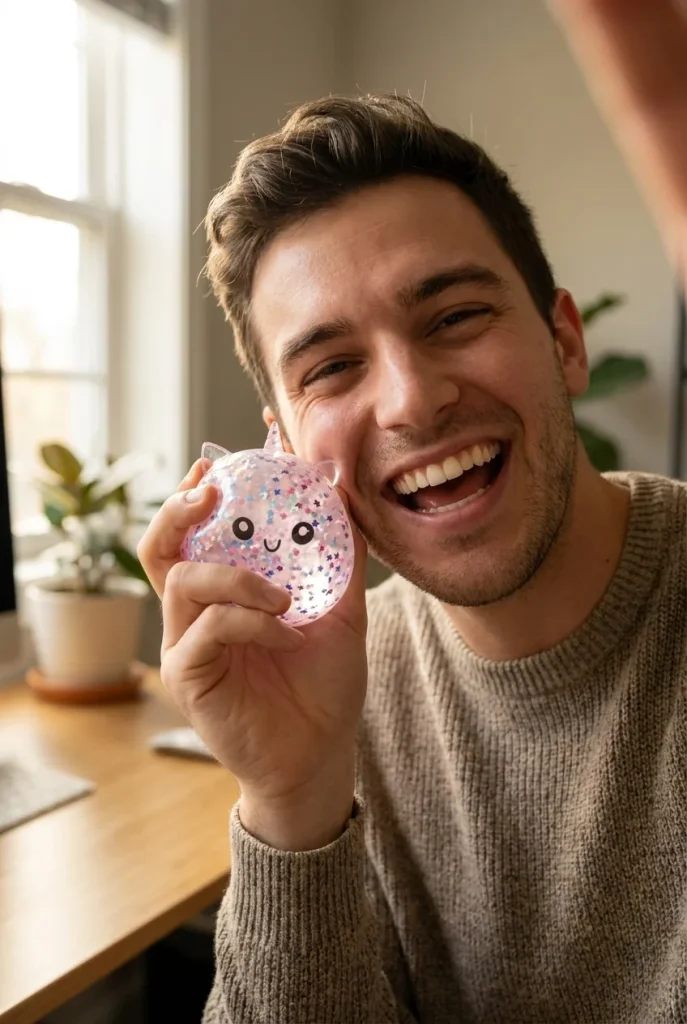 Dumpling Squishy Einhorn Sparkle Weiß im Alltag