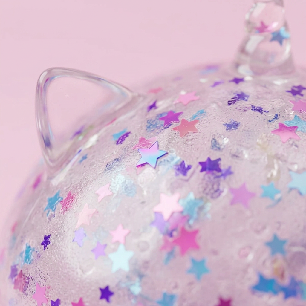 Dumpling Squishy Einhorn Sparkle Weiß — Makro-Nahaufnahme der Textur