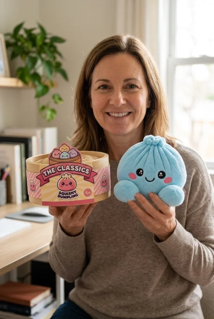 Dumpling Squishy Himmelblau Plüsch mit seiner Box