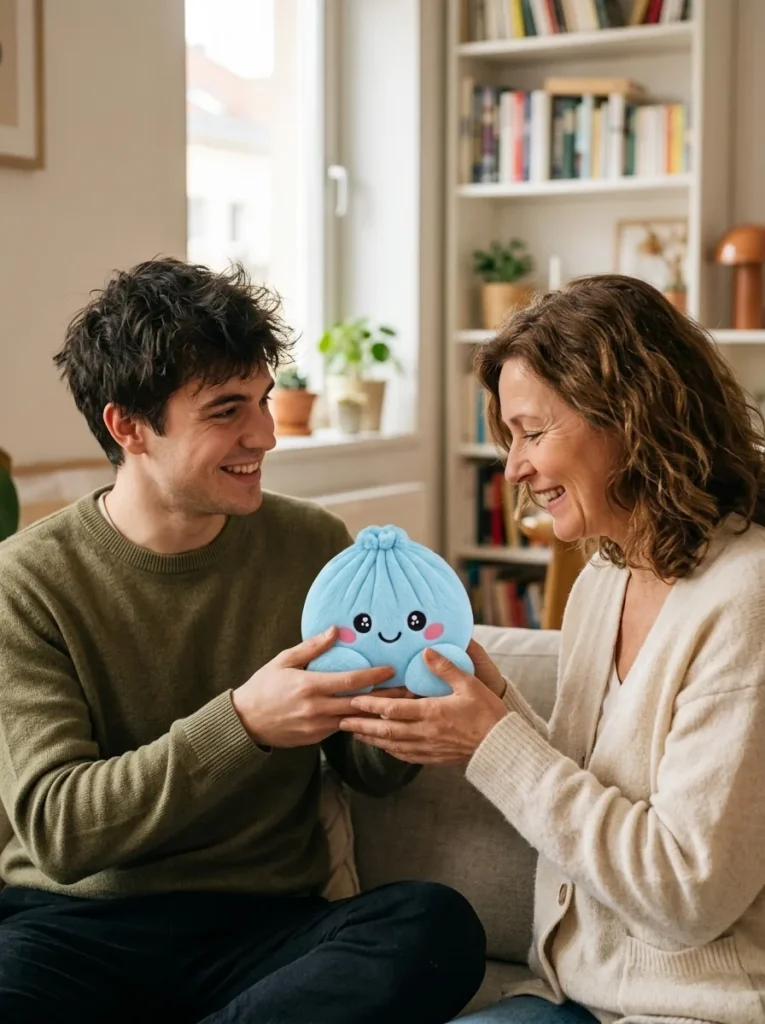 Dumpling Squishy Himmelblau Plüsch als Geschenkidee