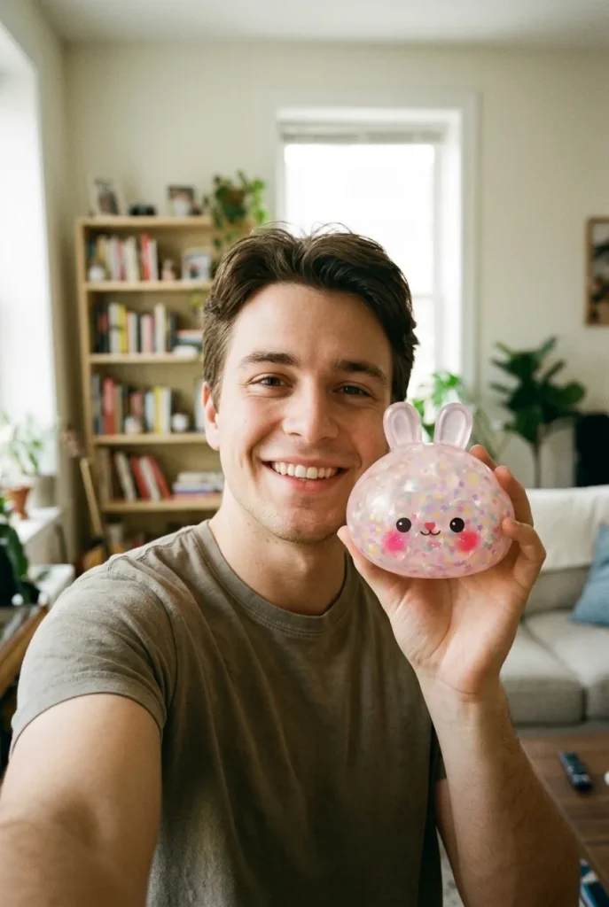 Dumpling Squishy Hase Bubble im Alltag
