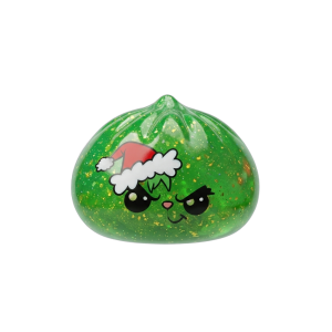 Glitter Dumpling Squishy Weihnachts-Miesepeter Grün beim Drücken, weiches Material