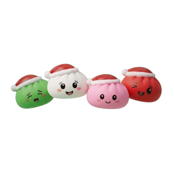 Dumpling Squishy Weihnachtsmütze 4er-Set