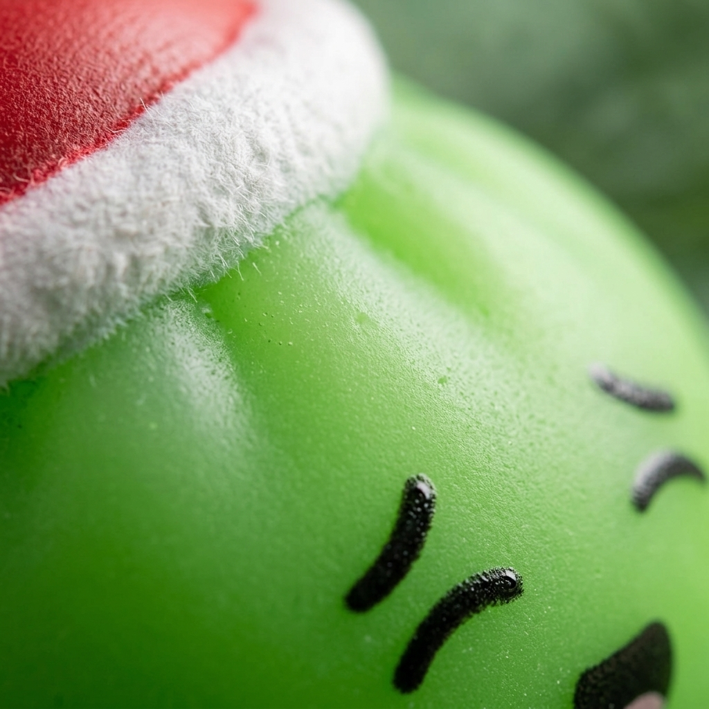 Dumpling Squishy Weihnachtsmütze 4er-Set — Makro-Nahaufnahme der Textur