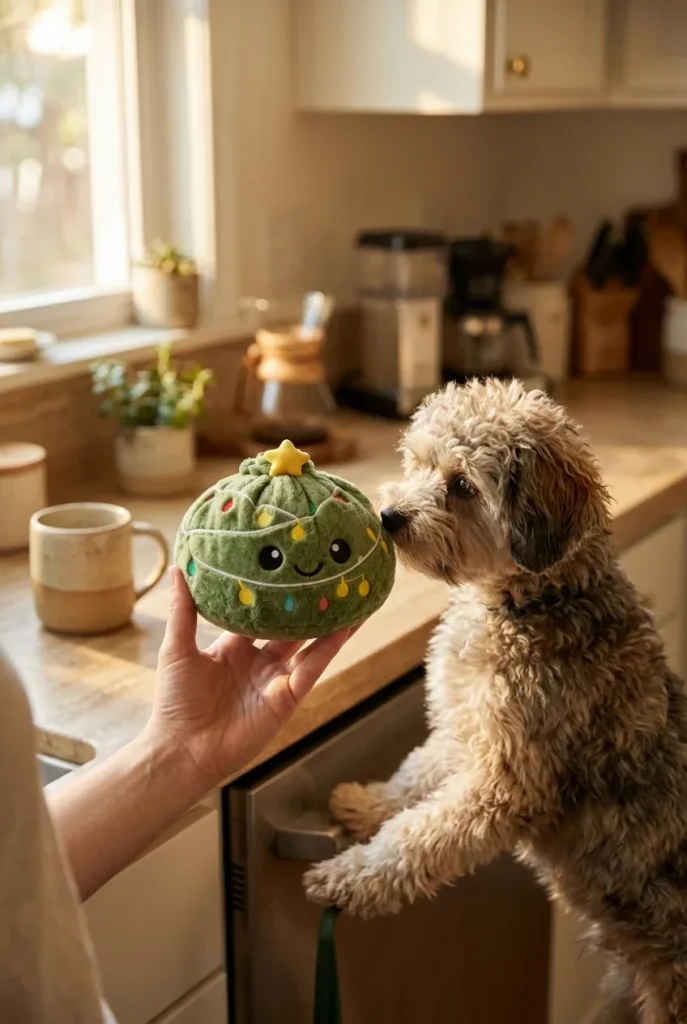 Christmas Tree Dumpling Squishy Glitzer mit einem Kuscheltier