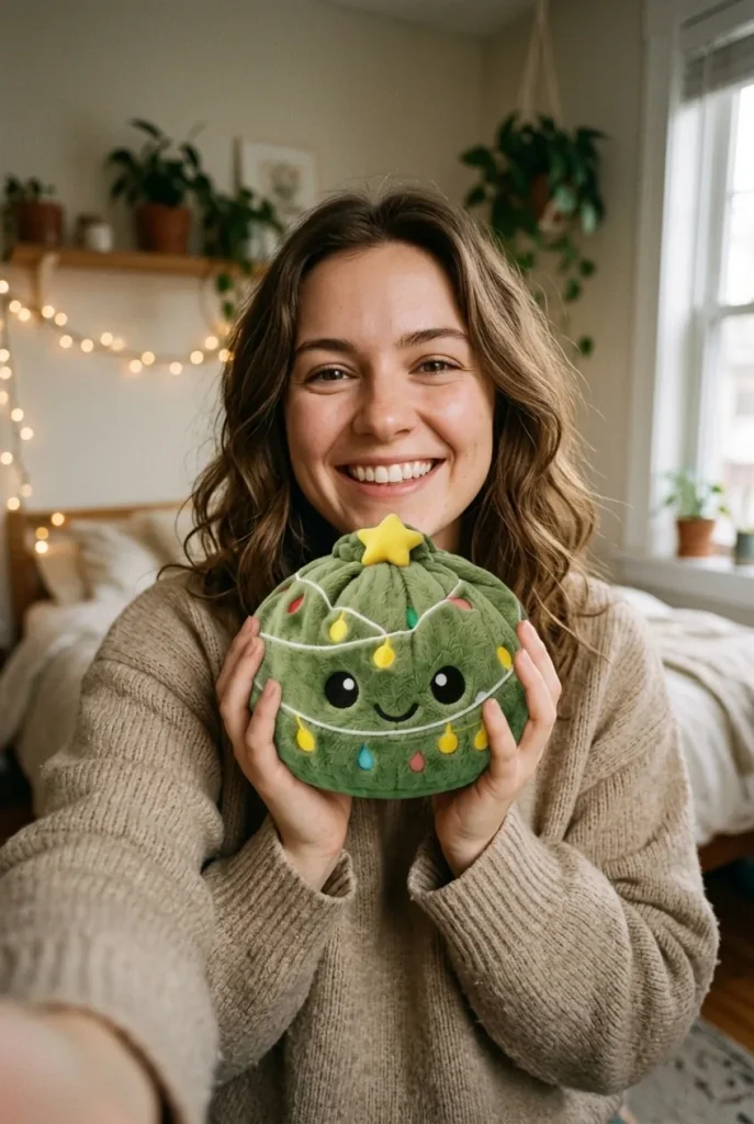 Christmas Tree Dumpling Squishy Glitzer im Alltag