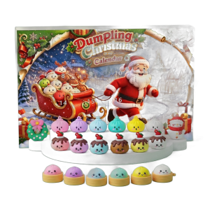 Dumpling Squishy Adventskalender Santa Schlitten 24 Teile beim Drücken, weiches Material