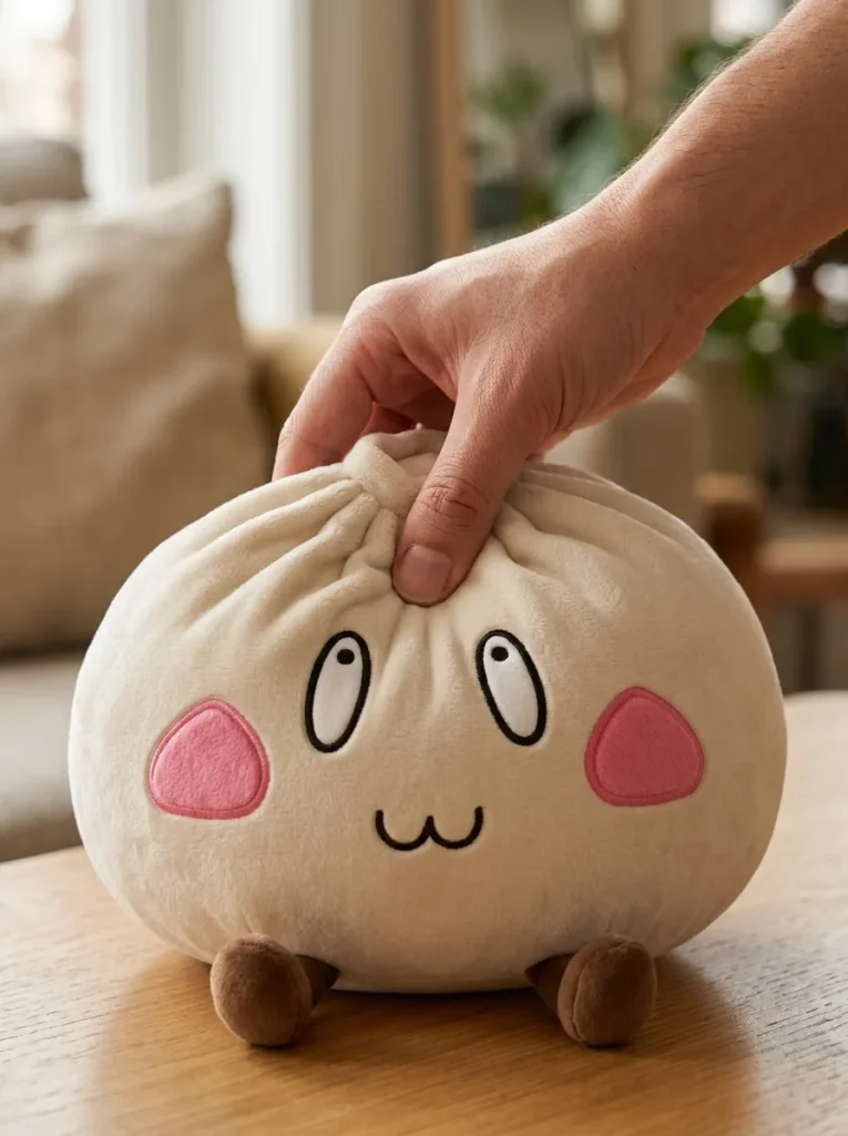 Dumpling Squishy XXL Fröhliches Gesicht beim Drücken