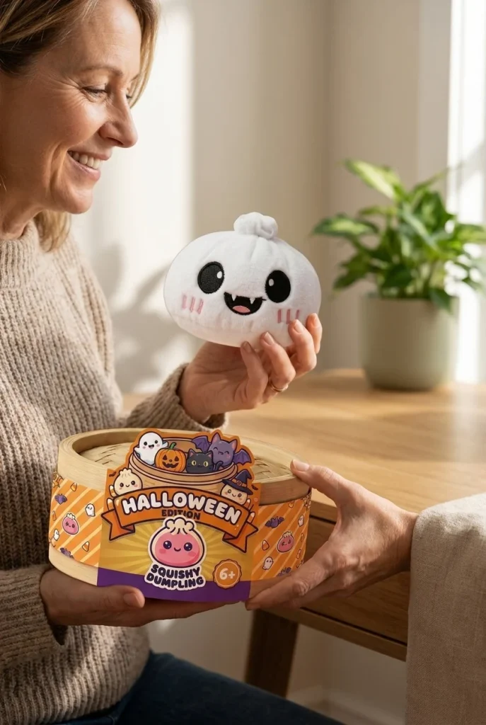 Dumpling Squishy Geist Halloween Mondschein mit seiner Box