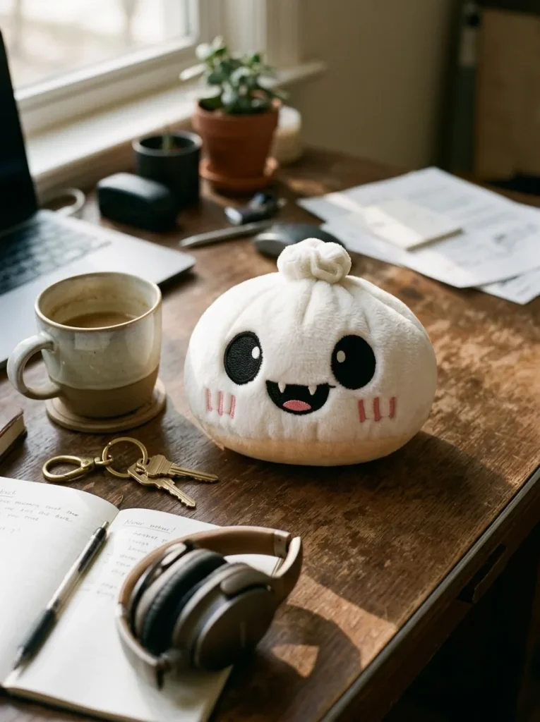 Dumpling Squishy Geist Halloween Mondschein auf dem Schreibtisch