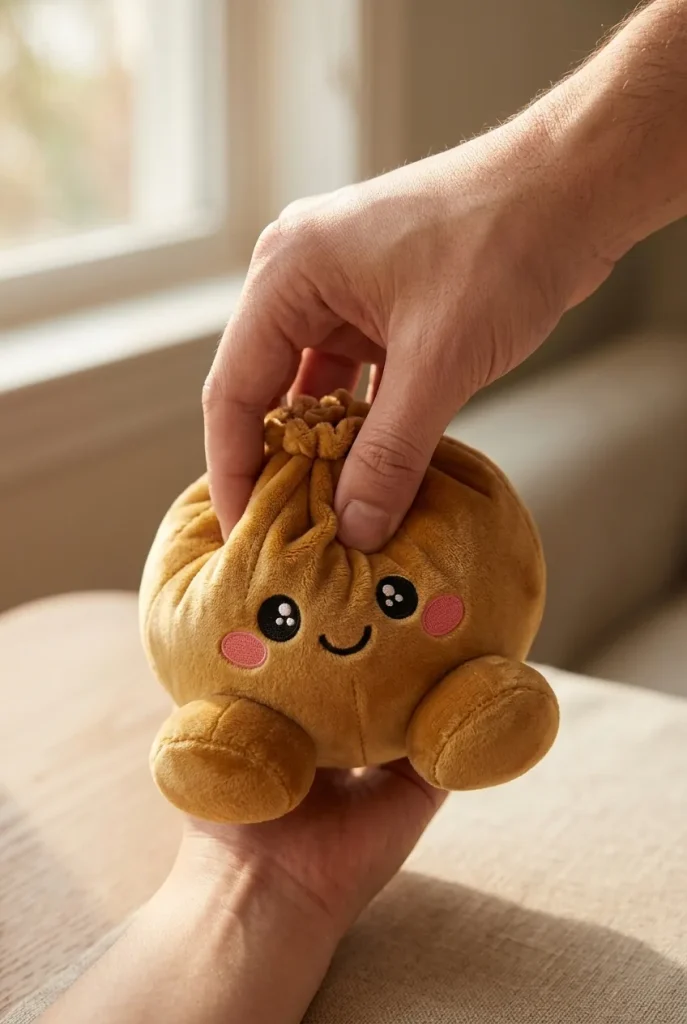 Squishy Dumpling Gold Royal beim Drücken