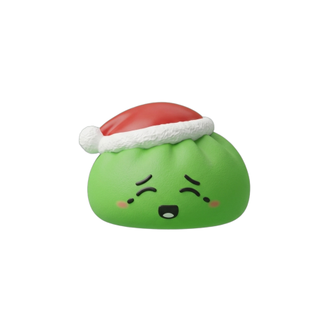 Christmas Hat Dumpling Squishy Elfe Grün beim Drücken, weiches Material