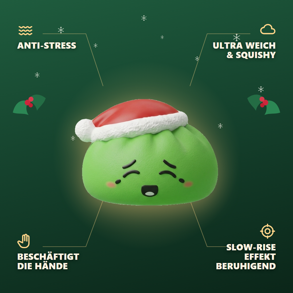 Christmas Hat Dumpling Squishy Elfe Grün — seine Vorteile