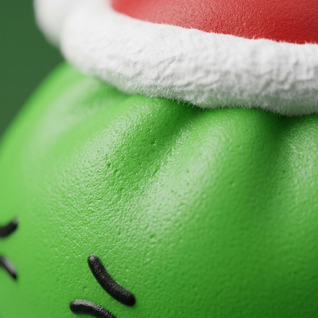 Christmas Hat Dumpling Squishy Elfe Grün — Makro-Nahaufnahme der Textur