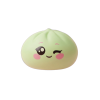 Dumpling Squishy Pistaziengrün mit Zwinkergesicht beim Drücken, weiches Material