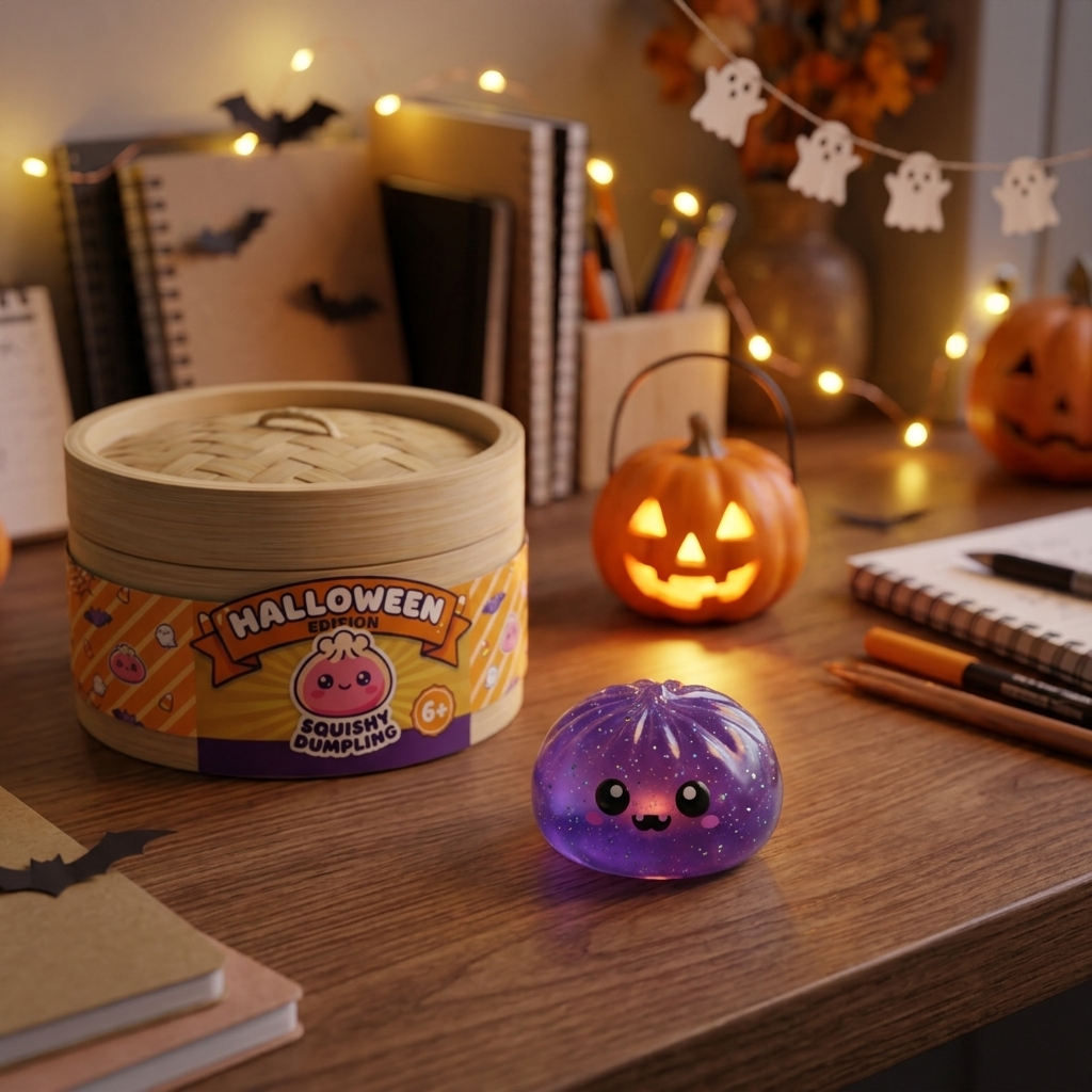Squishy Dumpling Halloween XXL 8er-Set in seiner kawaii Umgebung