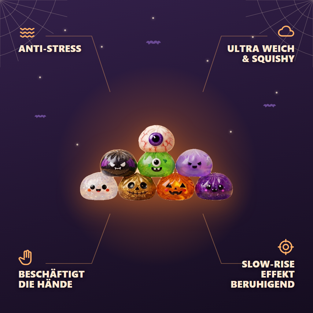 Squishy Dumpling Halloween XXL 8er-Set — seine Vorteile