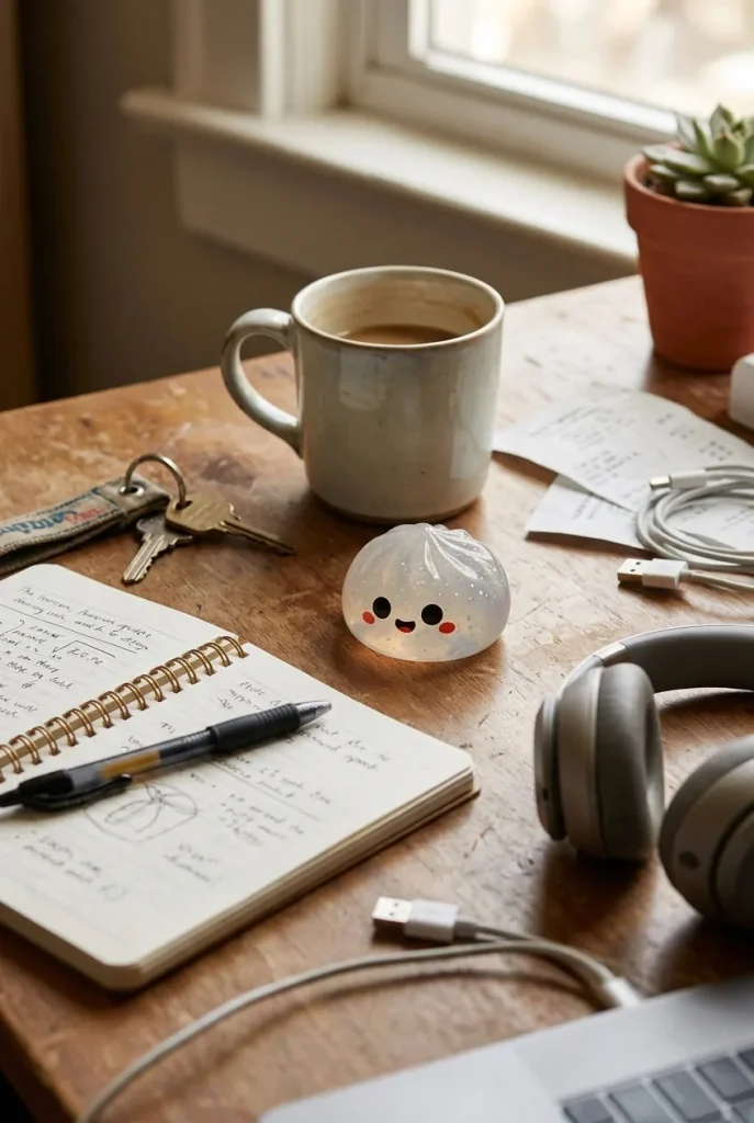 Squishy Dumpling Halloween XXL 8er-Set auf dem Schreibtisch