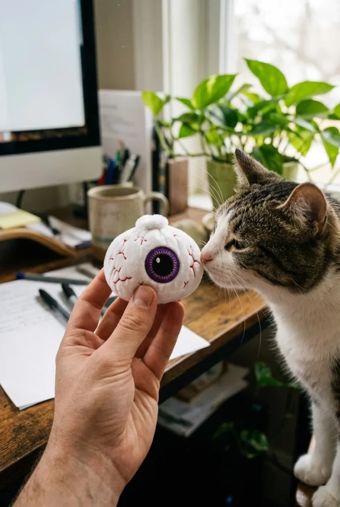 Squishy Dumpling Halloween Auge Plüsch mit einem Kuscheltier
