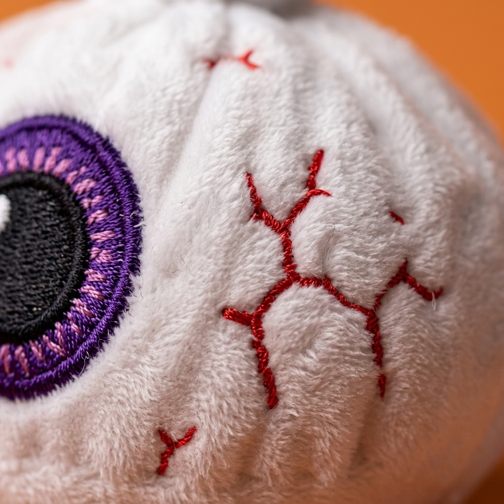 Squishy Dumpling Halloween Auge Plüsch — Makro-Nahaufnahme der Textur