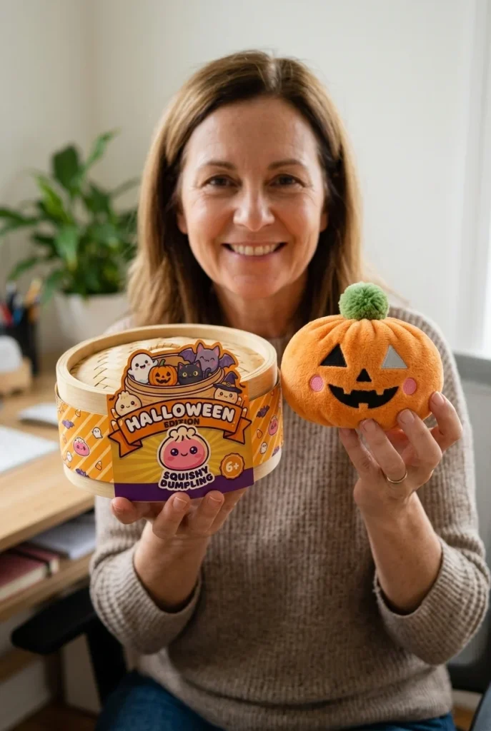 Squishy Dumpling Kürbis Halloween mit seiner Box