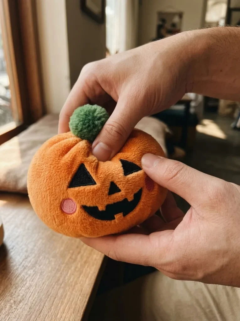 Squishy Dumpling Kürbis Halloween beim Drücken