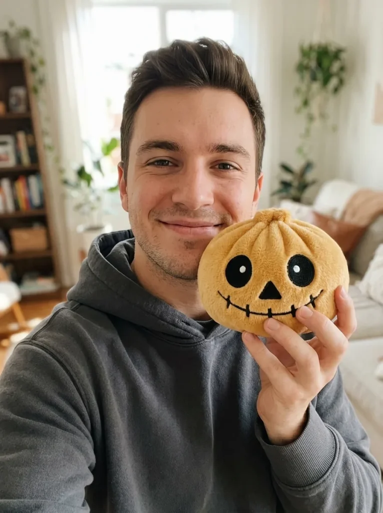 Skeleton Dumpling Squishy Halloween Grinsend im Alltag