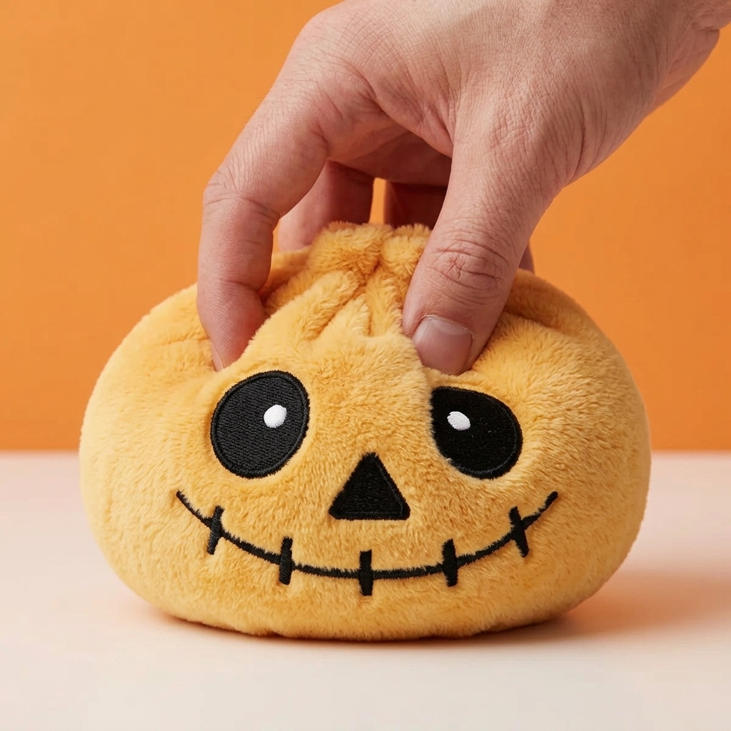 Skeleton Dumpling Squishy Halloween Grinsend — slow-rise Effekt, der Schaum federt langsam zurück