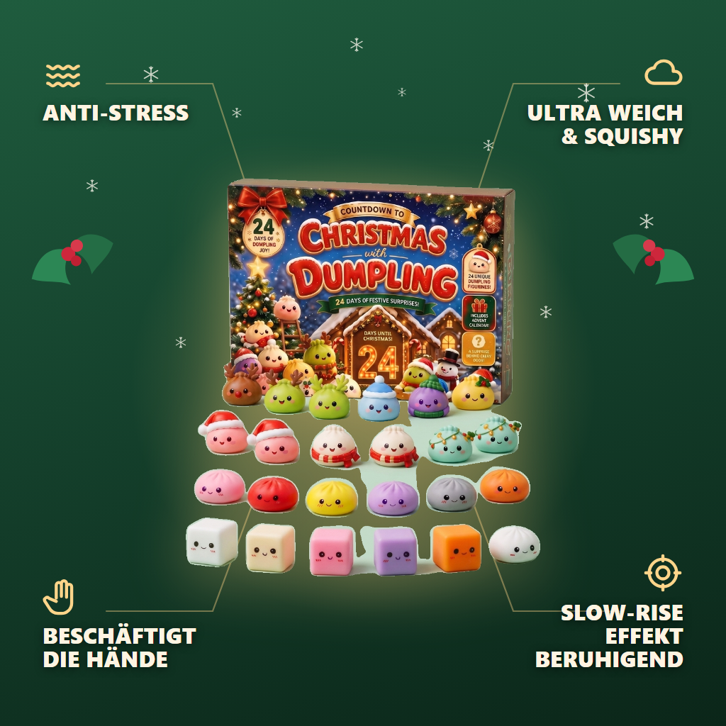 Dumpling Squishy Mochi Adventskalender Lebkuchen 24 Teile — seine Vorteile