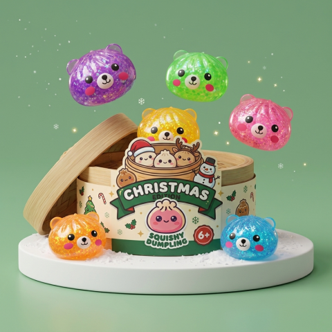 Dumpling Squishy Bär Mystery Glitter beim Drücken, weiches Material