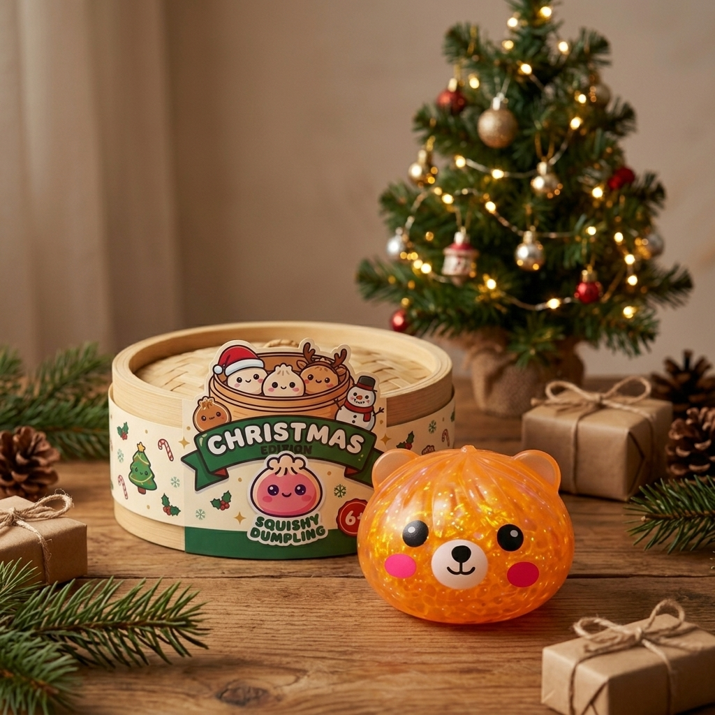 Dumpling Squishy Bär Mystery Glitter in seiner kawaii Umgebung