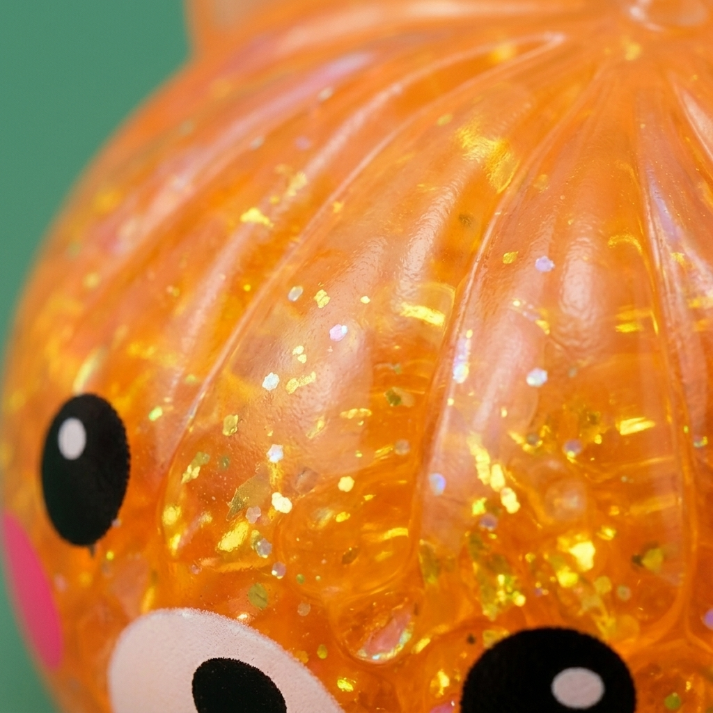 Dumpling Squishy Bär Mystery Glitter — Makro-Nahaufnahme der Textur