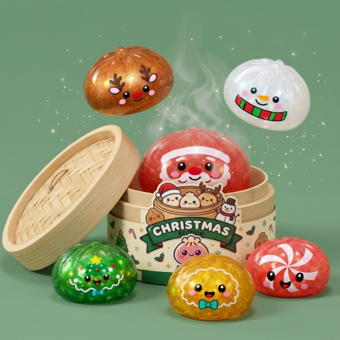Dumpling Squishy Mystery Candy Weihnachten beim Drücken, weiches Material