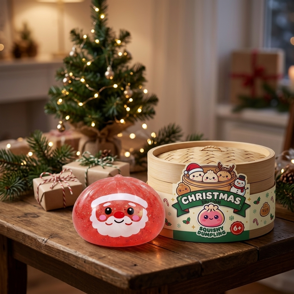 Dumpling Squishy Mystery Candy Weihnachten in seiner kawaii Umgebung