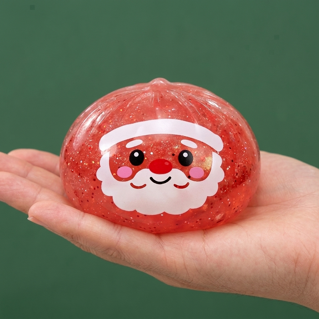 Dumpling Squishy Mystery Candy Weihnachten in der Hand gehalten, echte Größe