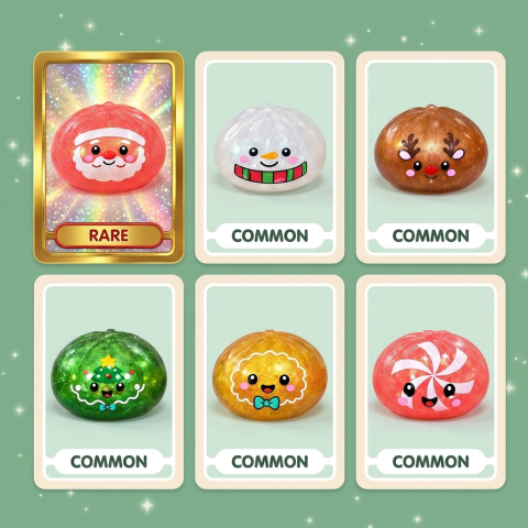 Dumpling Squishy Mystery Candy Weihnachten beim Drücken, weiches Material