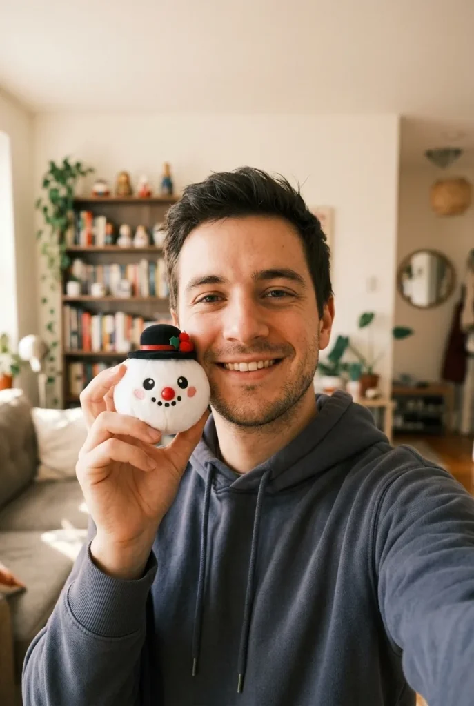 Squishy Dumpling Mystery Christmas Plüschfigur im Alltag