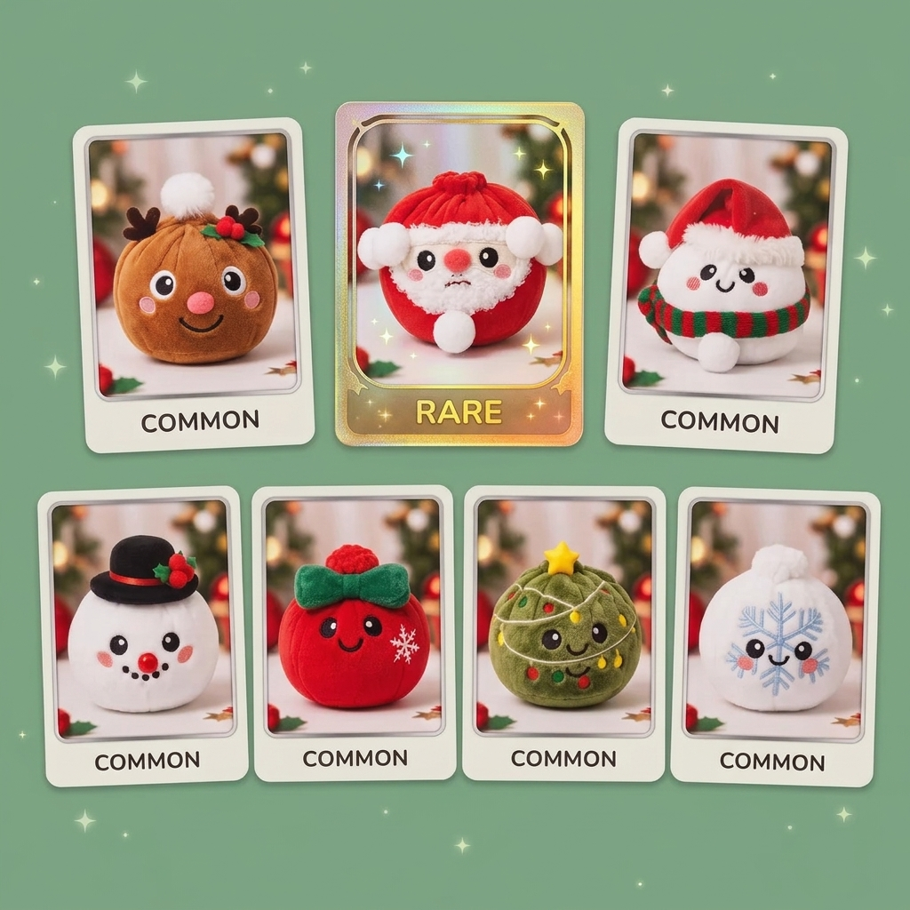 Squishy Dumpling Mystery Christmas Plüschfigur beim Drücken, weiches Material