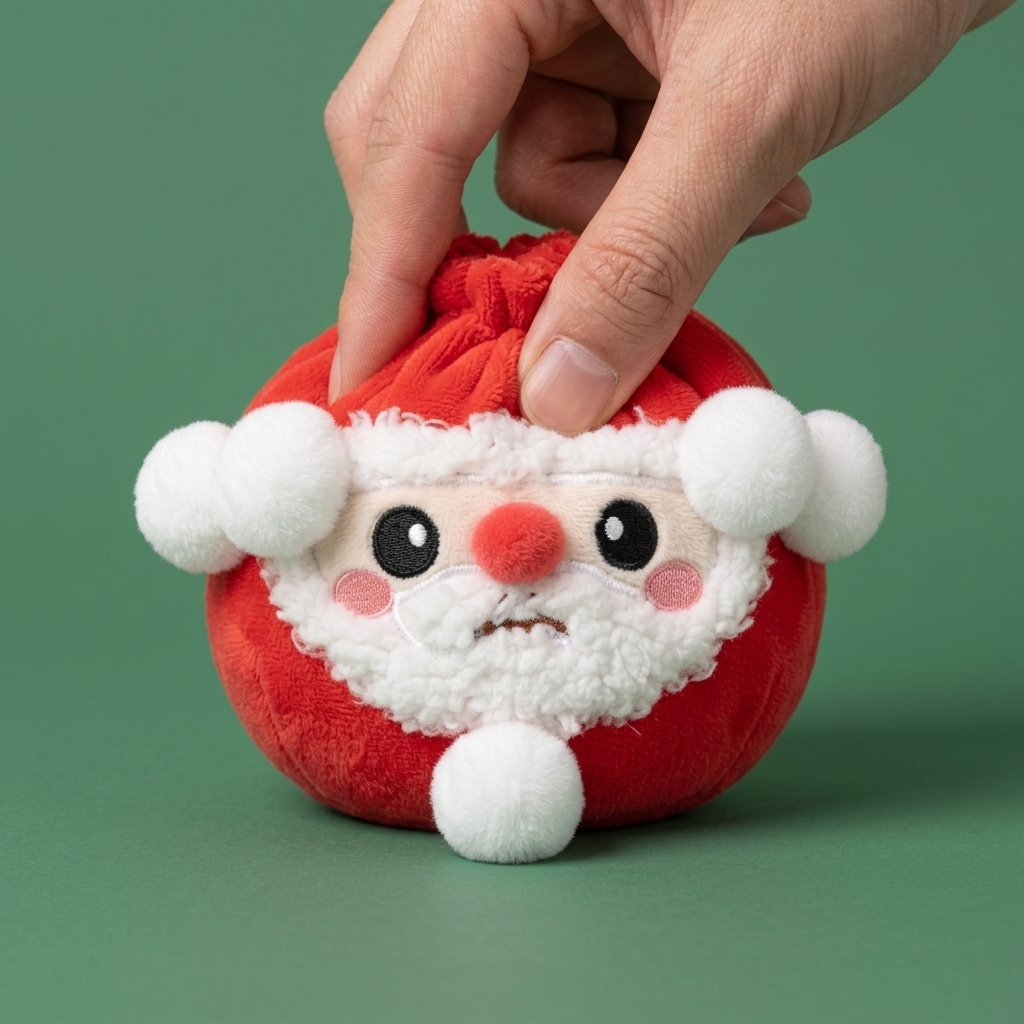 Squishy Dumpling Mystery Christmas Plüschfigur beim Drücken, weiches Material