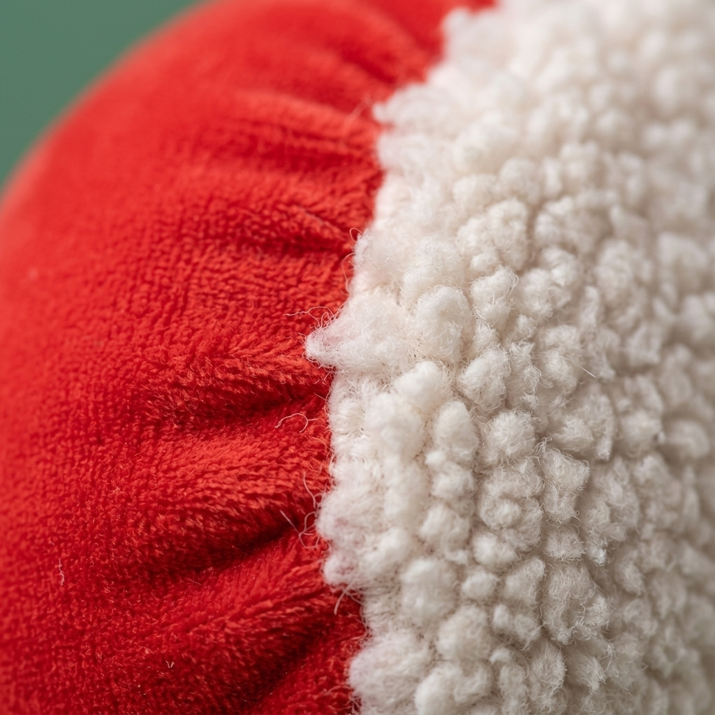 Squishy Dumpling Mystery Christmas Plüschfigur — Makro-Nahaufnahme der Textur