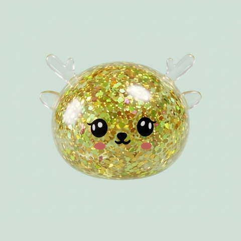 Dumpling Squishy Rentier Mystery Glitzer beim Drücken, weiches Material