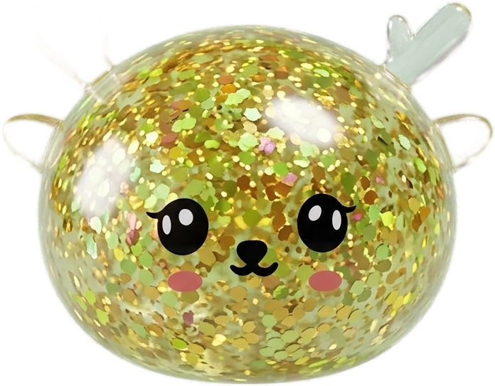 Dumpling Squishy Rentier Mystery Glitzer beim Drücken, weiches Material