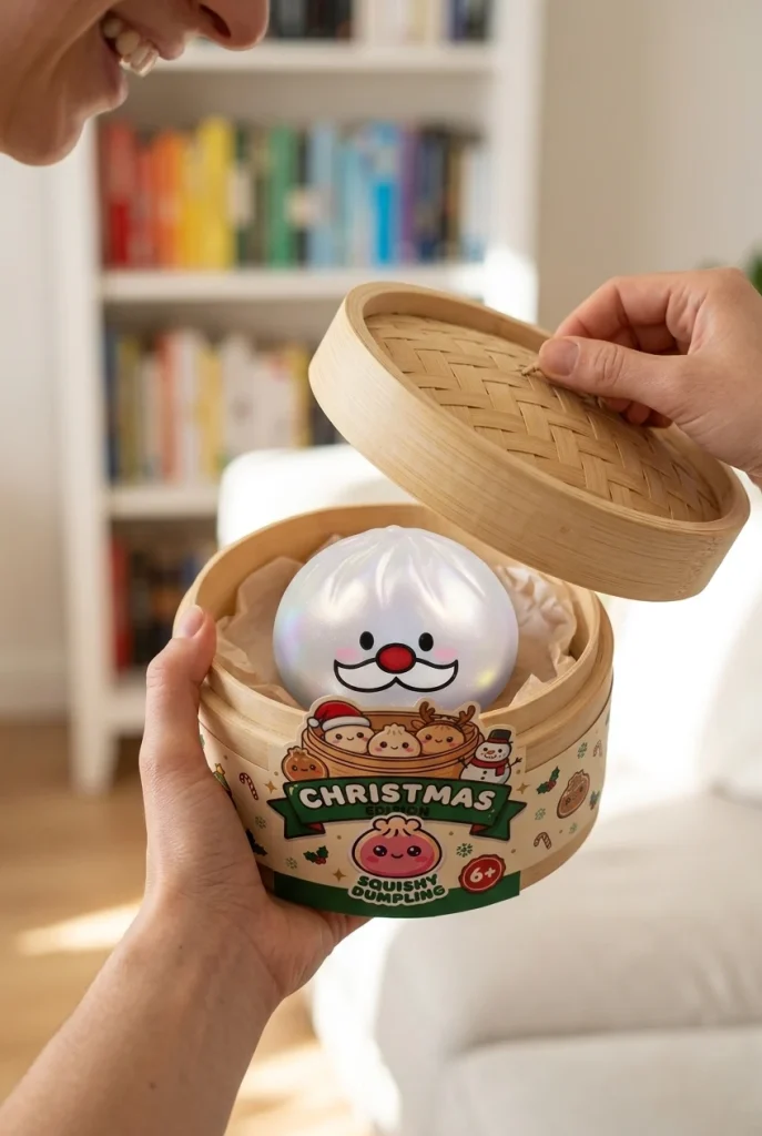 Squishy Dumpling Weihnachtsmann-Bart Mystery beim Auspacken